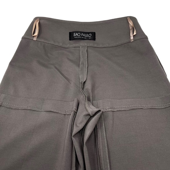 São Paulo Taupe High Rise Stretch Straight Leg Pants Zipper Accents Size 10 Tall - Picture 11 of 13